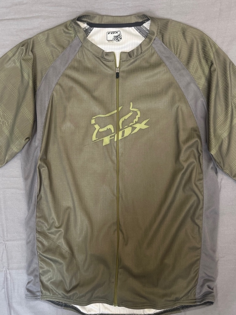 Men"s Short-Sleeve Fox Racing Cycling Jersey with Full Zip